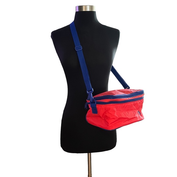 Vintage Igloo lunch bag convertible backpack crossbody insulated red blue - Picture 14 of 16